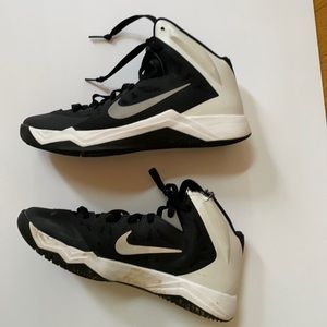 Nike Hyperquickness sneakers. Puppy got to the inside  top right lace hole area